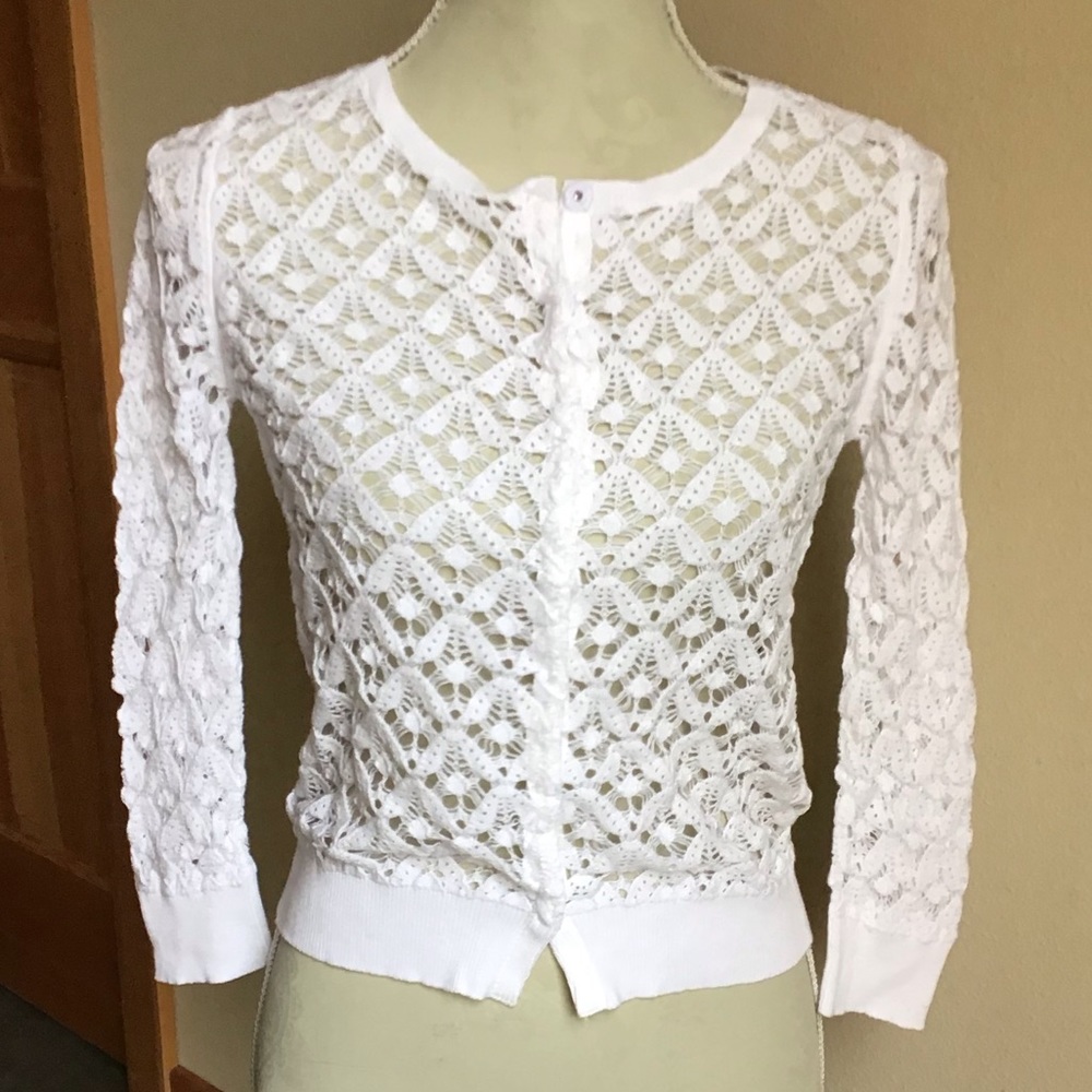 SUNDANCE delicate lace knitted sweater